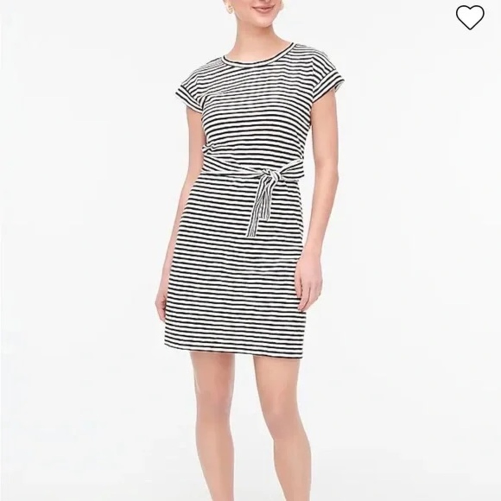 J. Crew Factory Short-sleeve striped‎ tie-waist T-shirt dress